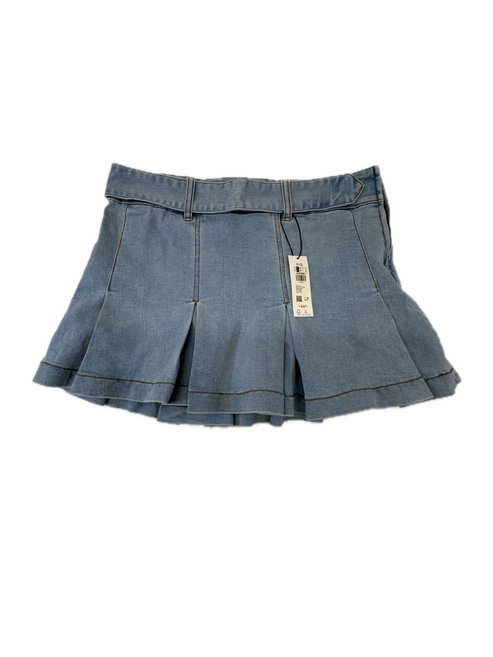 Garage NWT Belted Pleated Denim Micro Mini Skirt S